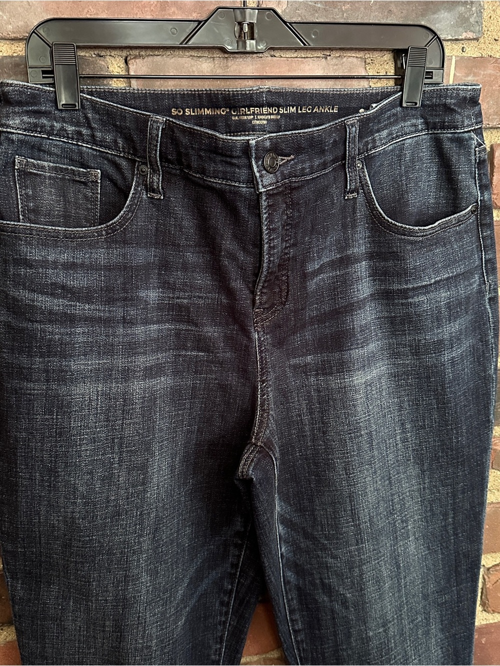 Chicos So Slimming Girlfriend Ankle Jeans Beads Sz 2P (34 X 25) 11” high rise - Picture 2 of 6